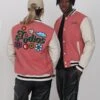 Lamar Varsity Jacket Unisex - Imitatieleren Jas - Coral