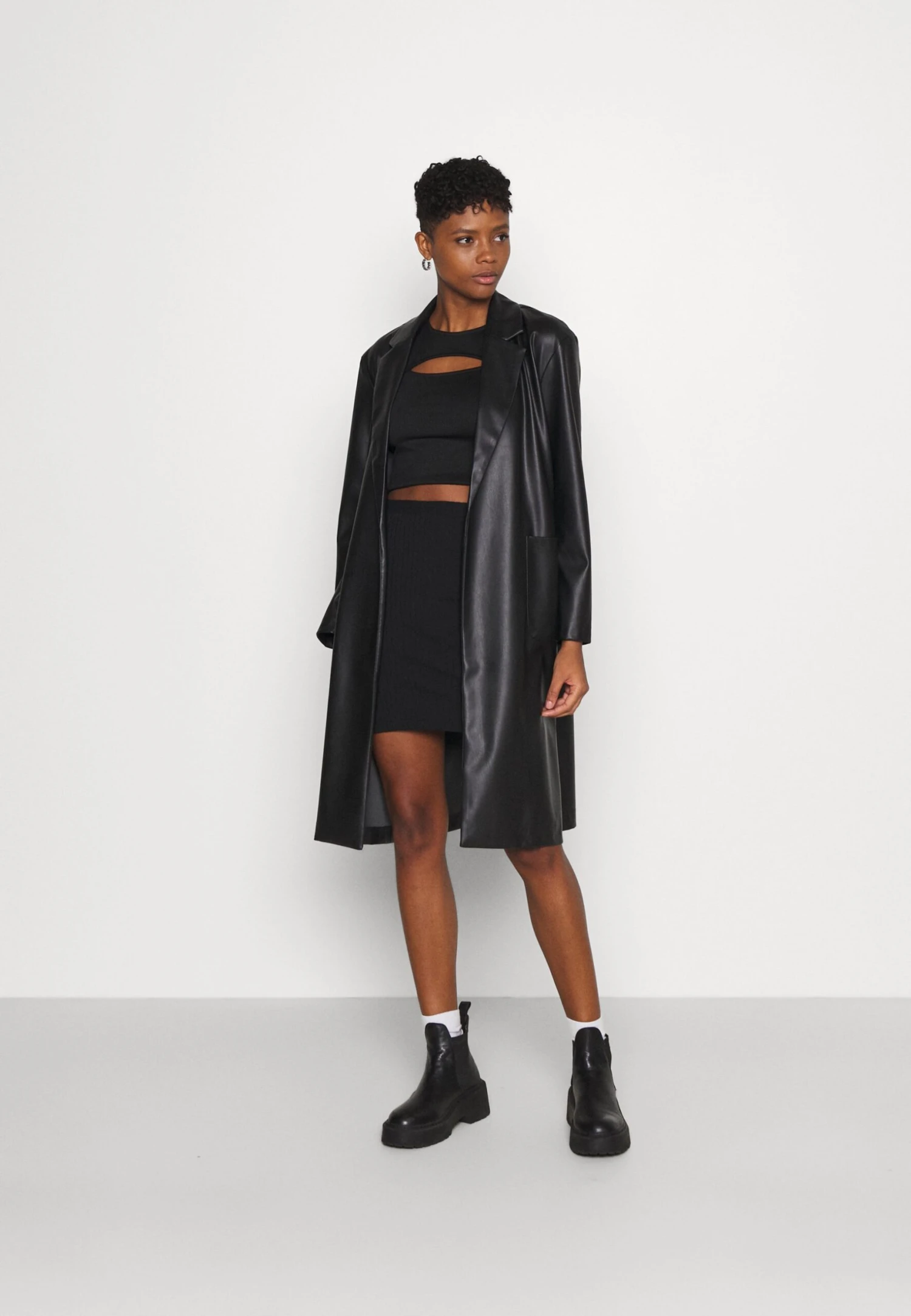 Even&Odd Basic Mini Ribbed Skirt - Kokerrok - Black - Image 2