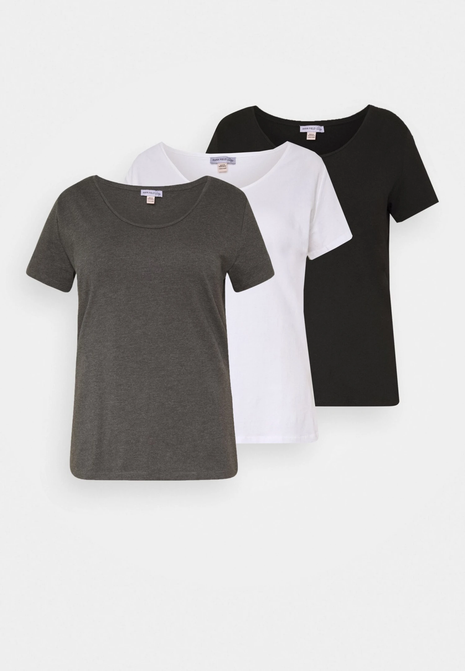 3Er Pack- T-Shirt Basic - White/Black/Dark Grey