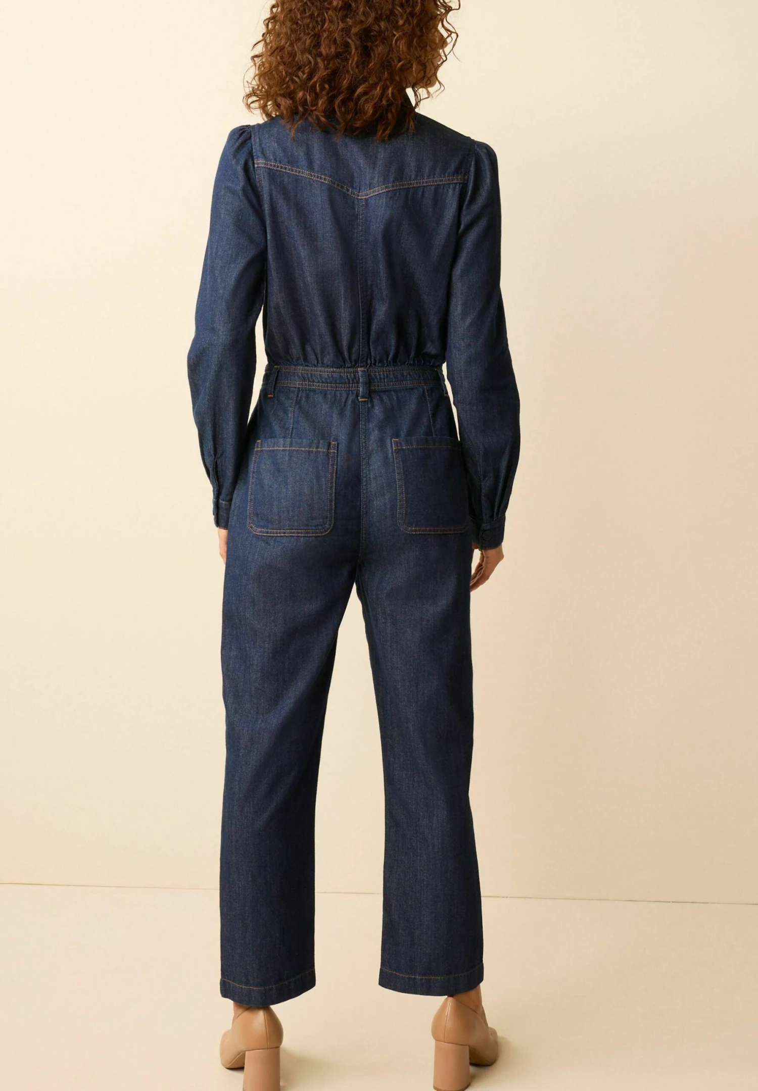Next Button Through Boilersuit Petite - Jumpsuit - Rinse - Image 2