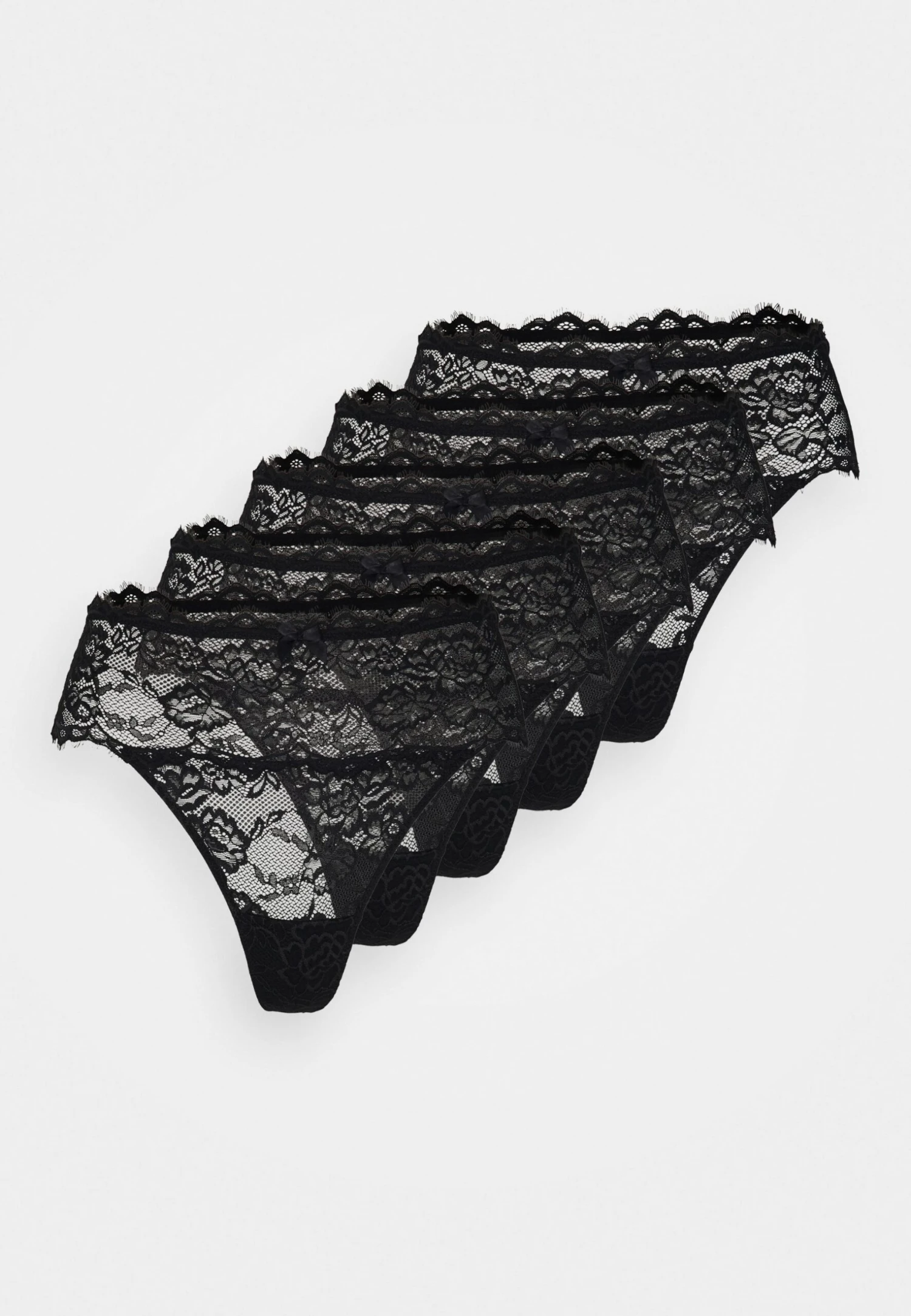 Anna Field 5Pp High Rise Lace Thong - String - Black - Image 4