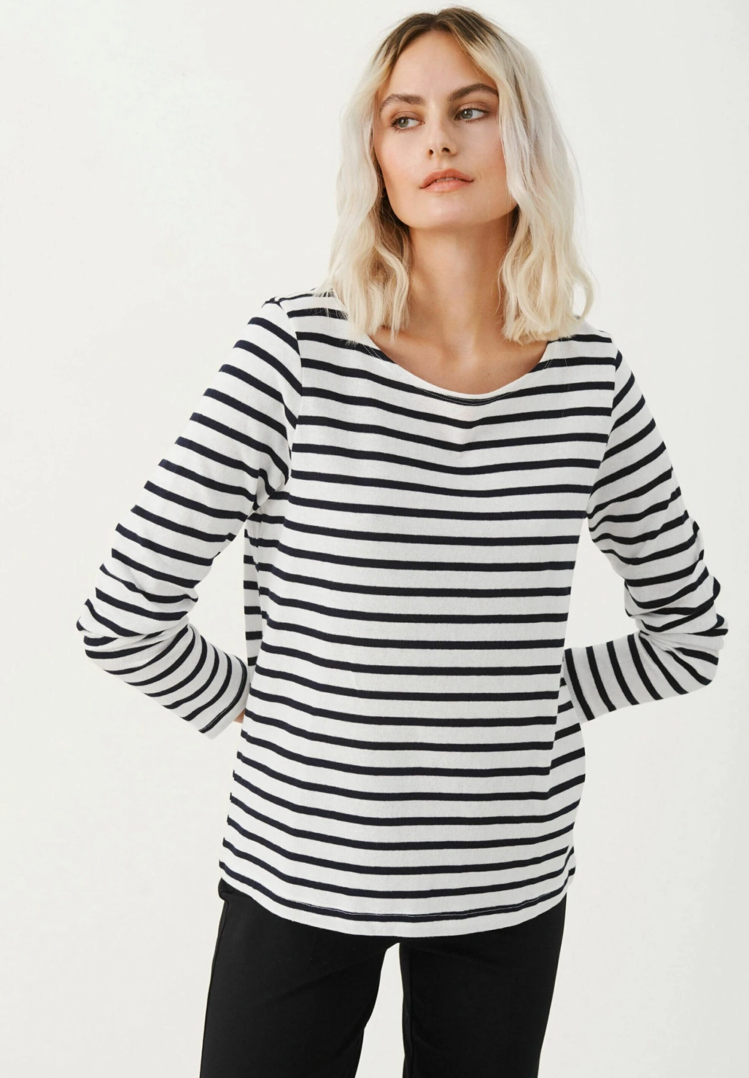 Part Two Vinka - Longsleeve - Dark Navy Stripe