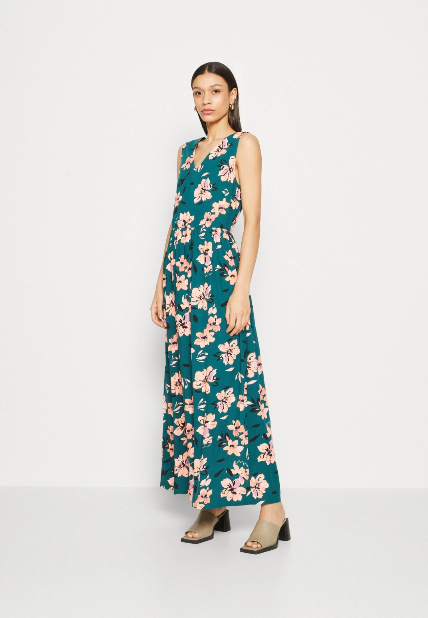 Anna Field Maxi-Jurk - Dark Green/Pink