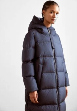 Marc O'Polo Coat Filled Fixed Hood Welt Pockets Side Slits With Press Buttons - Donsjas - Deep Blue Sea