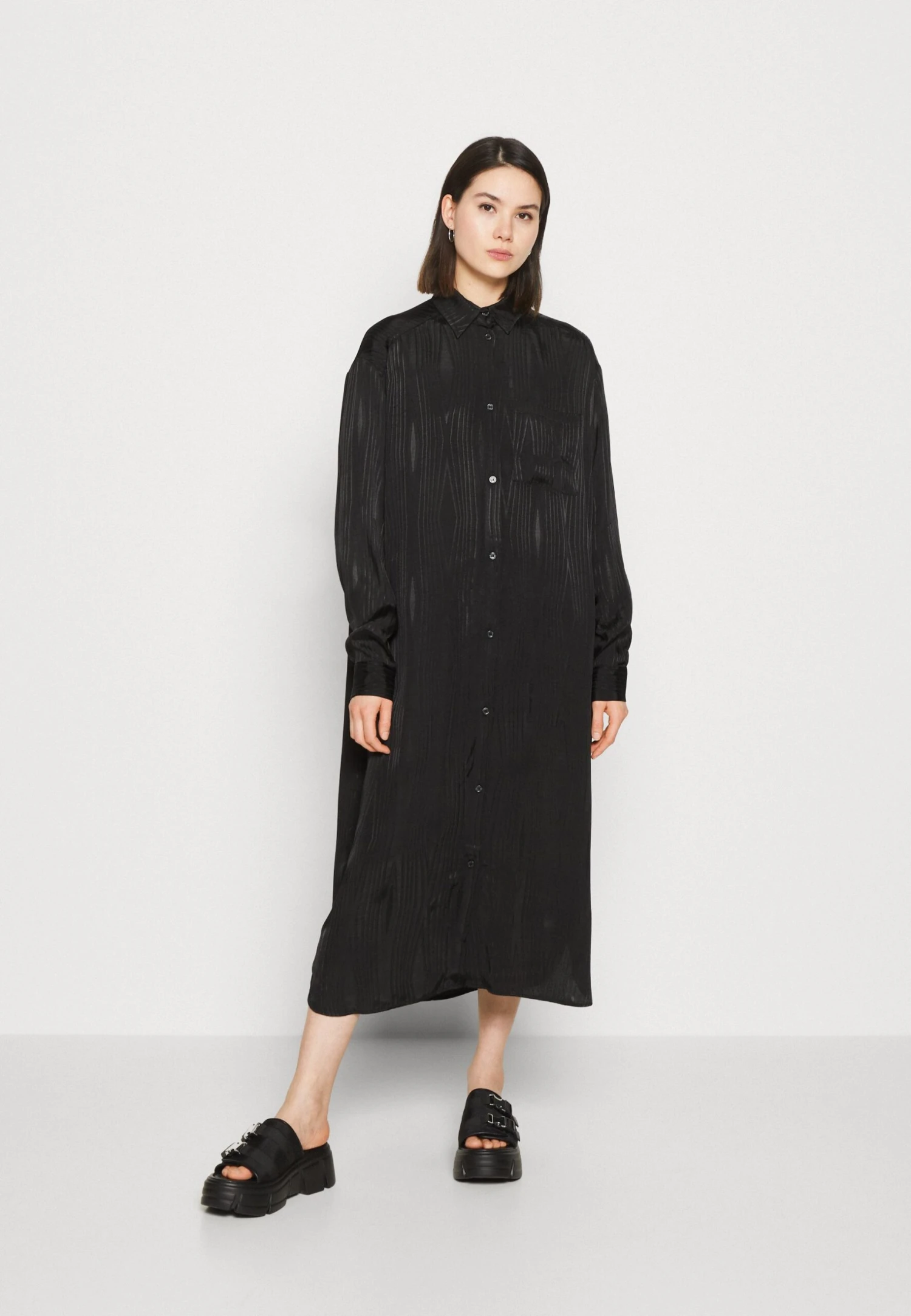 Monki Blousejurk - Black Jaquard