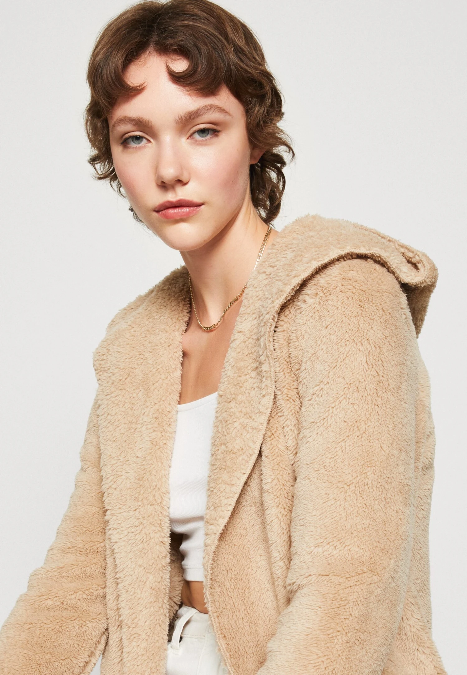 ONLY Onlcontact Hood Sherpa Coat - Lichte Jas - Humus - Image 4