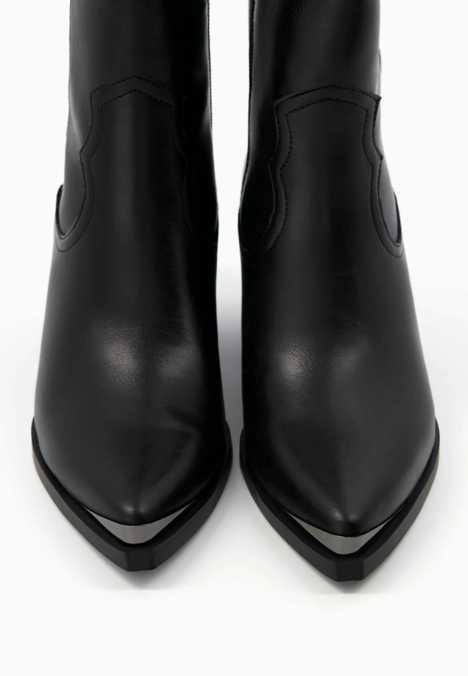 BERSHKA Heeled With Metallic Toe - Cowboy-/Bikerlaarsjes - Black - Image 5