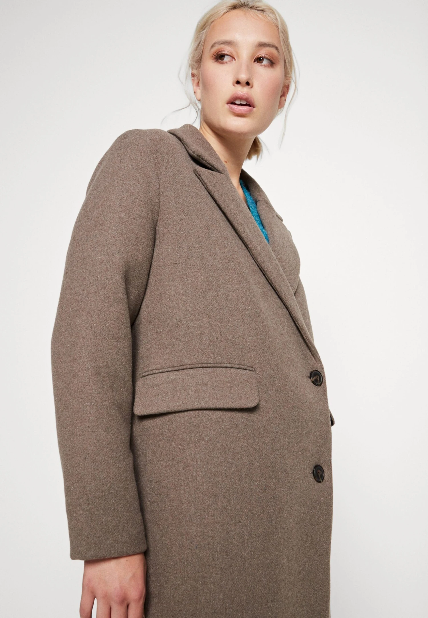 Vero Moda Vmvenetavega Long Wool Coat - Mantel - Chocolate Chip/Solid - Image 4
