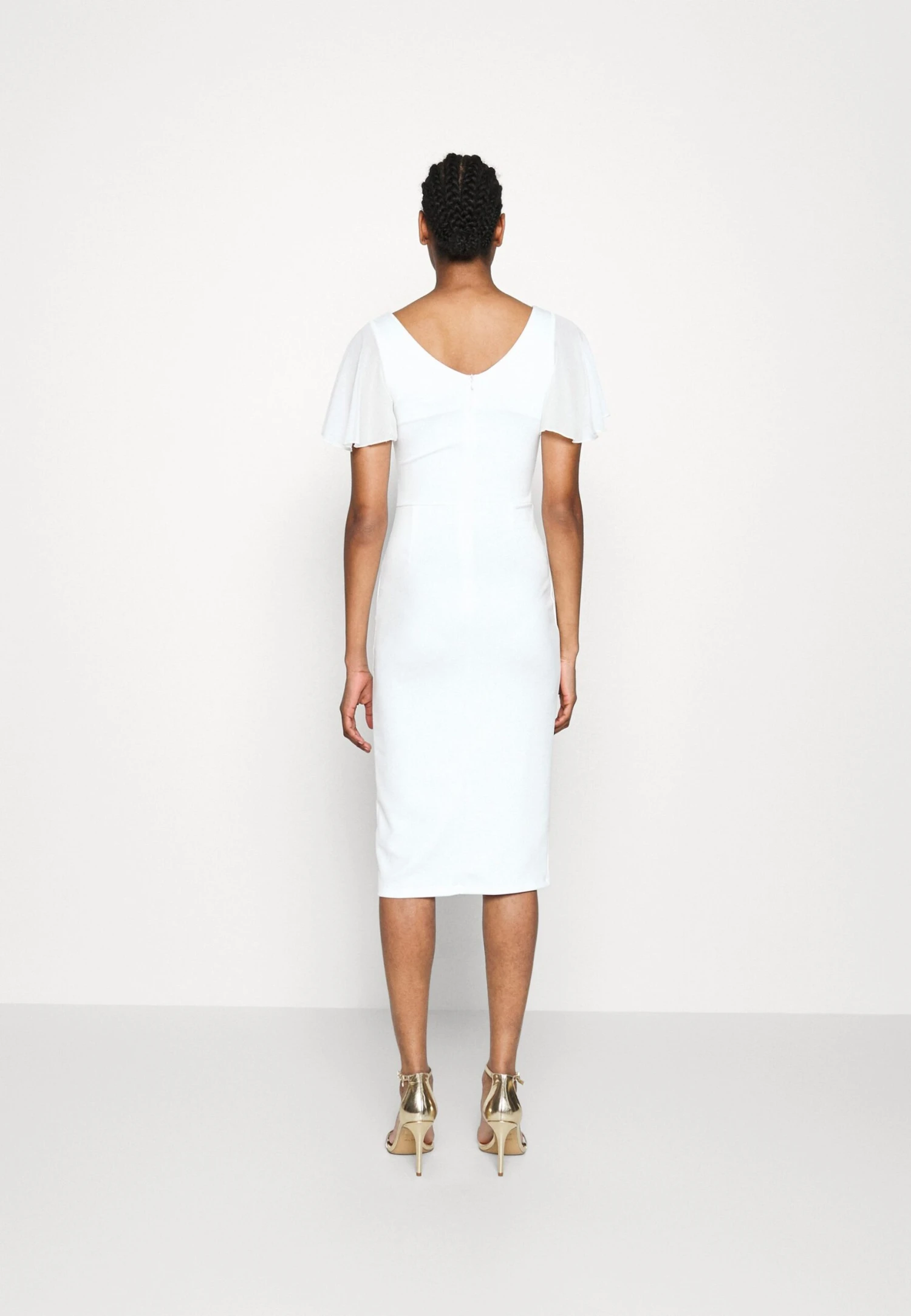 Lembera Sleeve Midi Dress - Etui-Jurk - White - Image 3