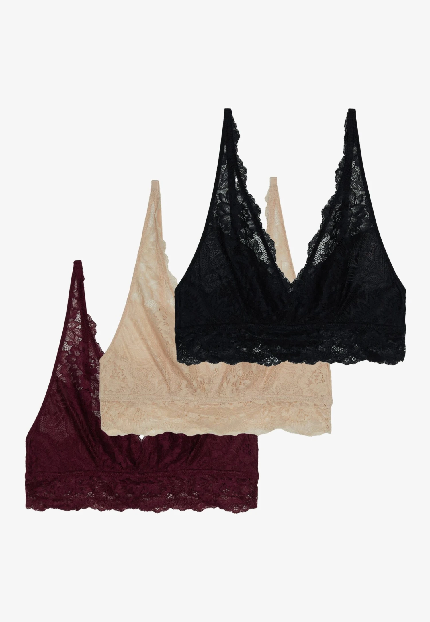 Anna Field 3 Pack - Bustier - Black/Beige/Dark Red - Image 4