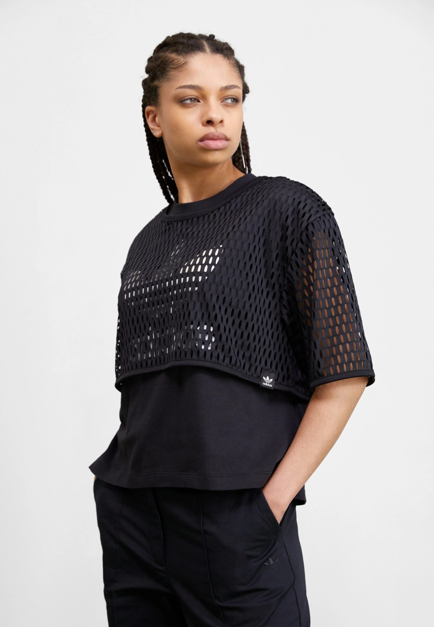 Adidas Originals Big Logo Tee 2 In 1 - T-Shirt Print - Black