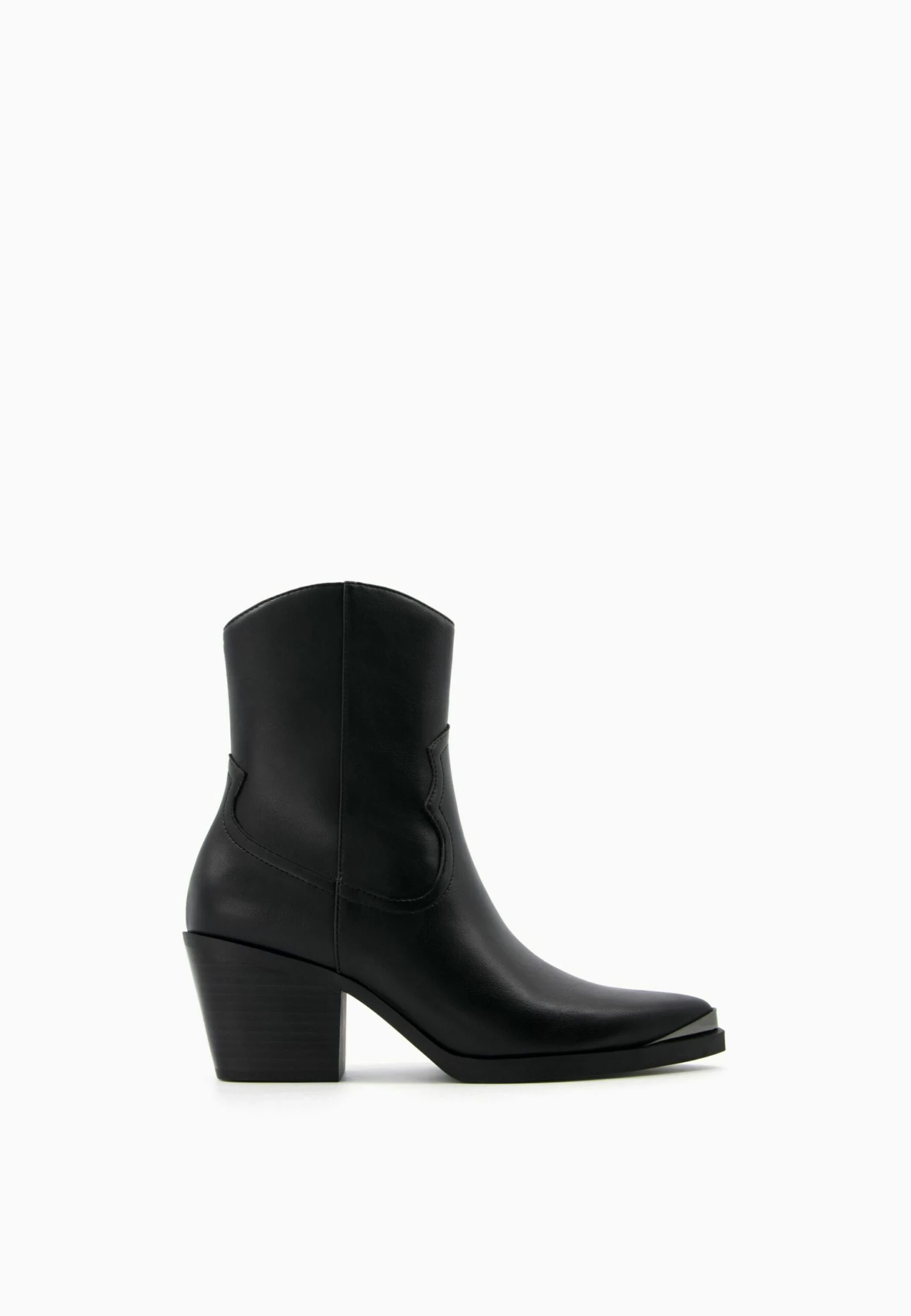 BERSHKA Heeled With Metallic Toe - Cowboy-/Bikerlaarsjes - Black - Image 7