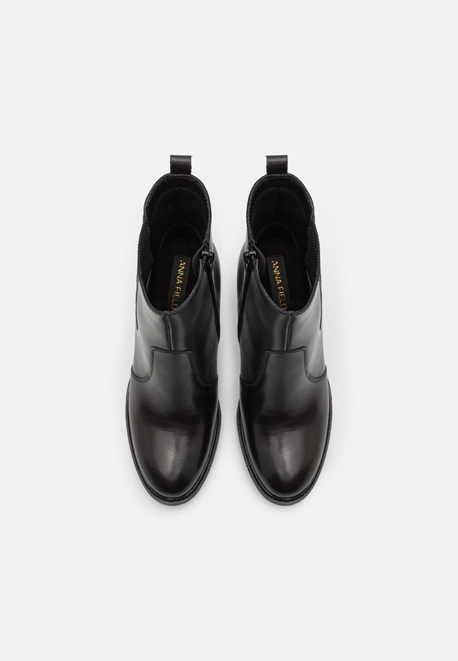 Leather- Enkellaarsjes Met Hoge Hak - Black - Image 6