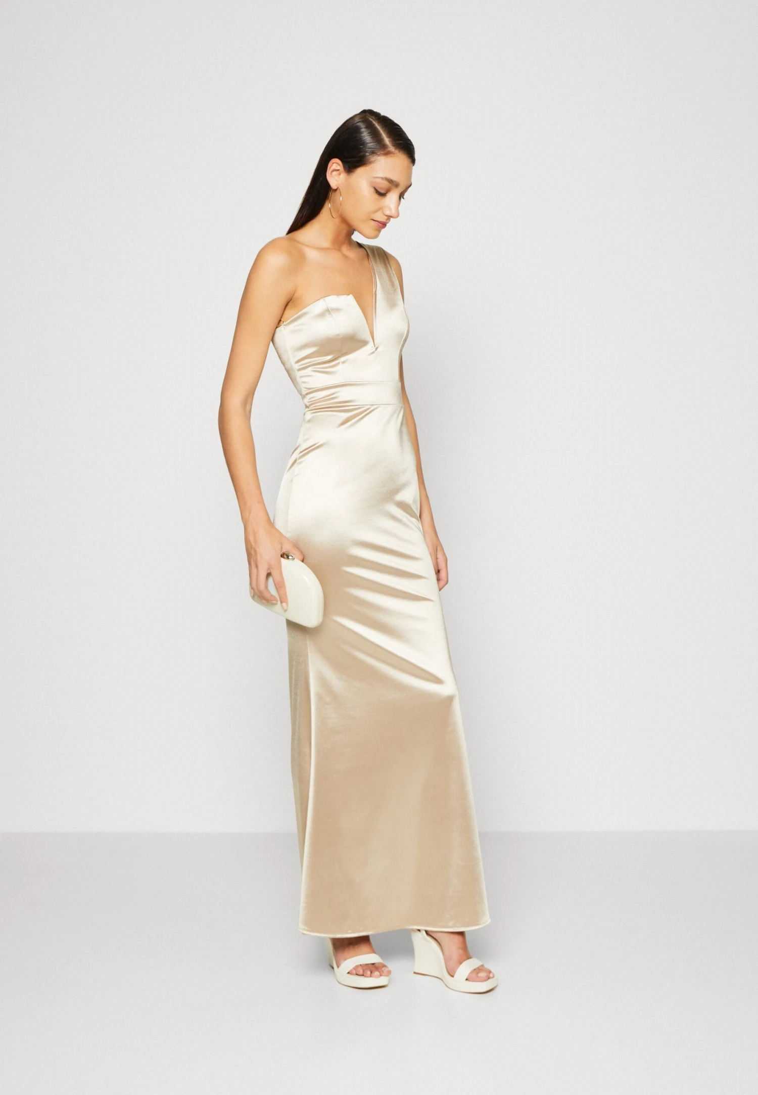 Wal G Evalina One Sleeve Maxi - Galajurk - Champagne - Image 2
