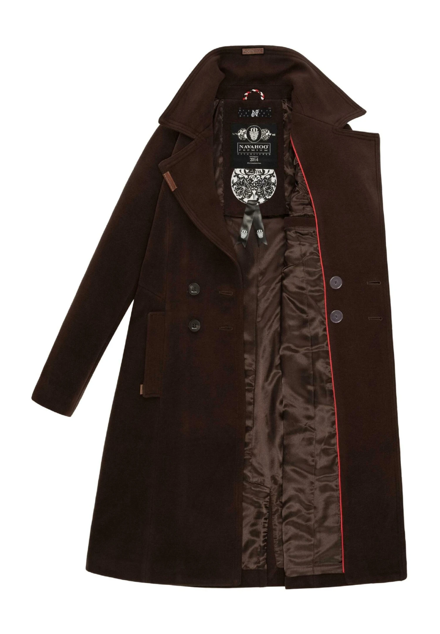 Navahoo Wooly - Halflange Jas - Dark Choco - Image 3