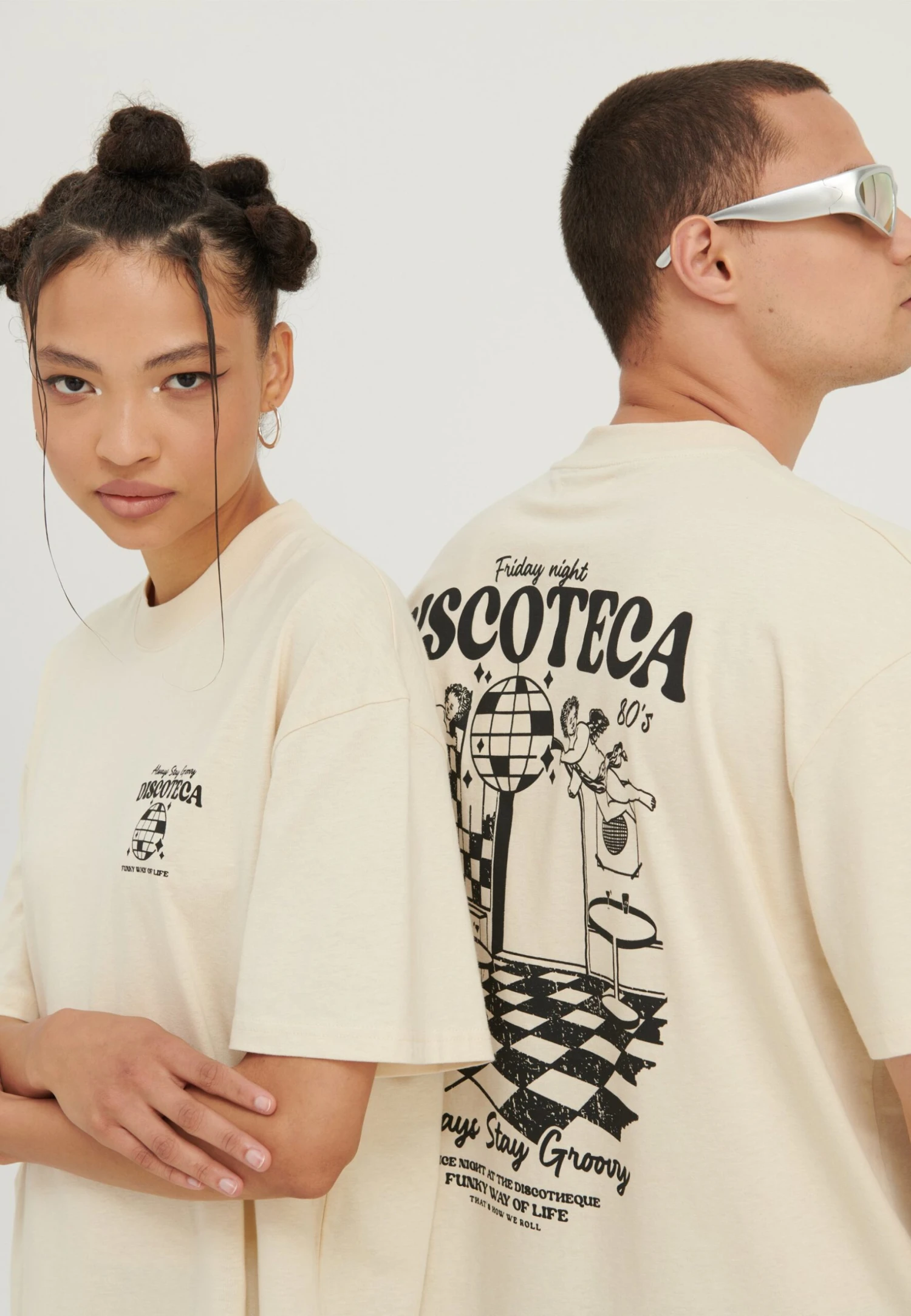 YOURTURN Unisex - T-Shirt Print - Mottled Light Brown