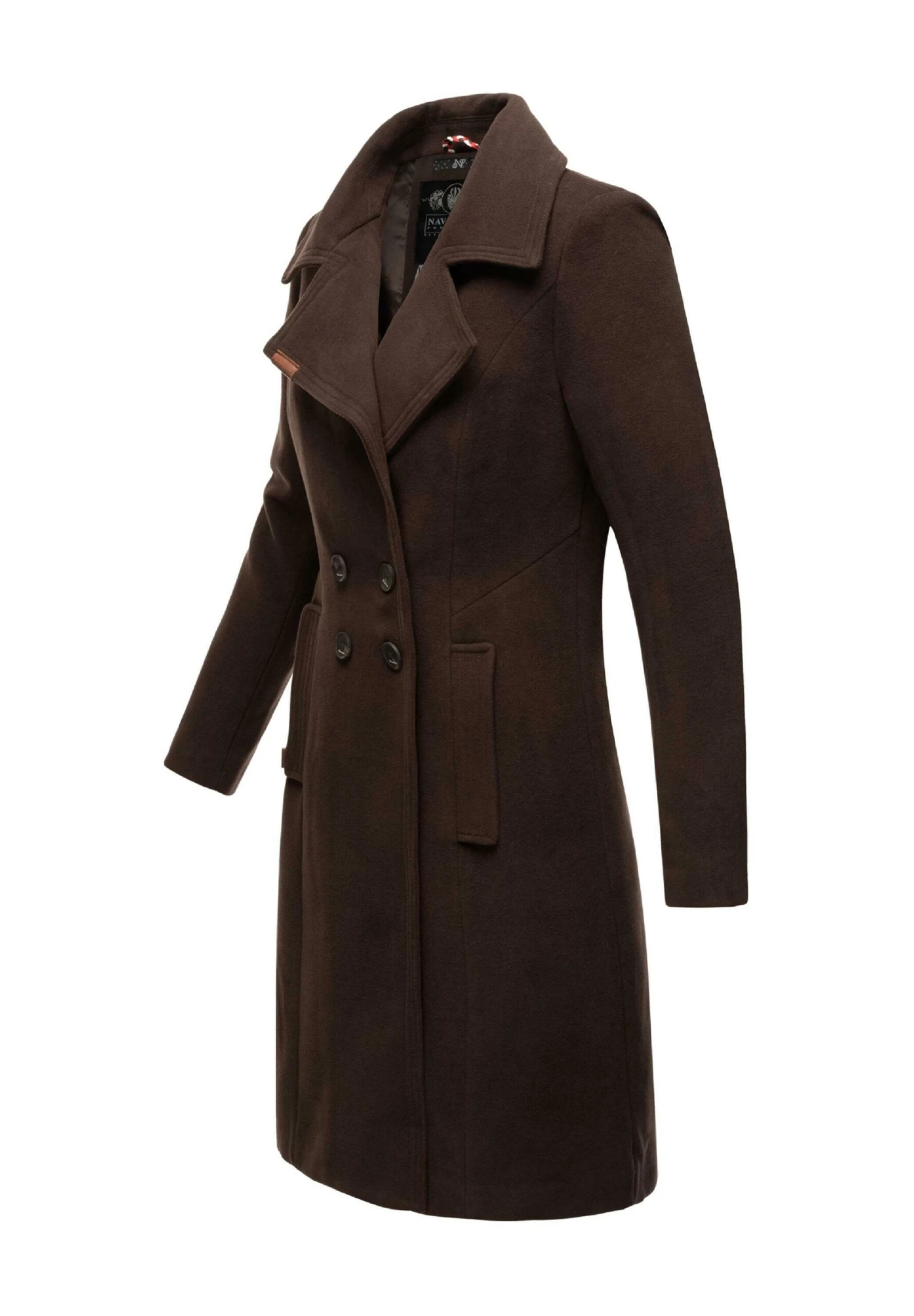 Navahoo Wooly - Halflange Jas - Dark Choco - Image 5