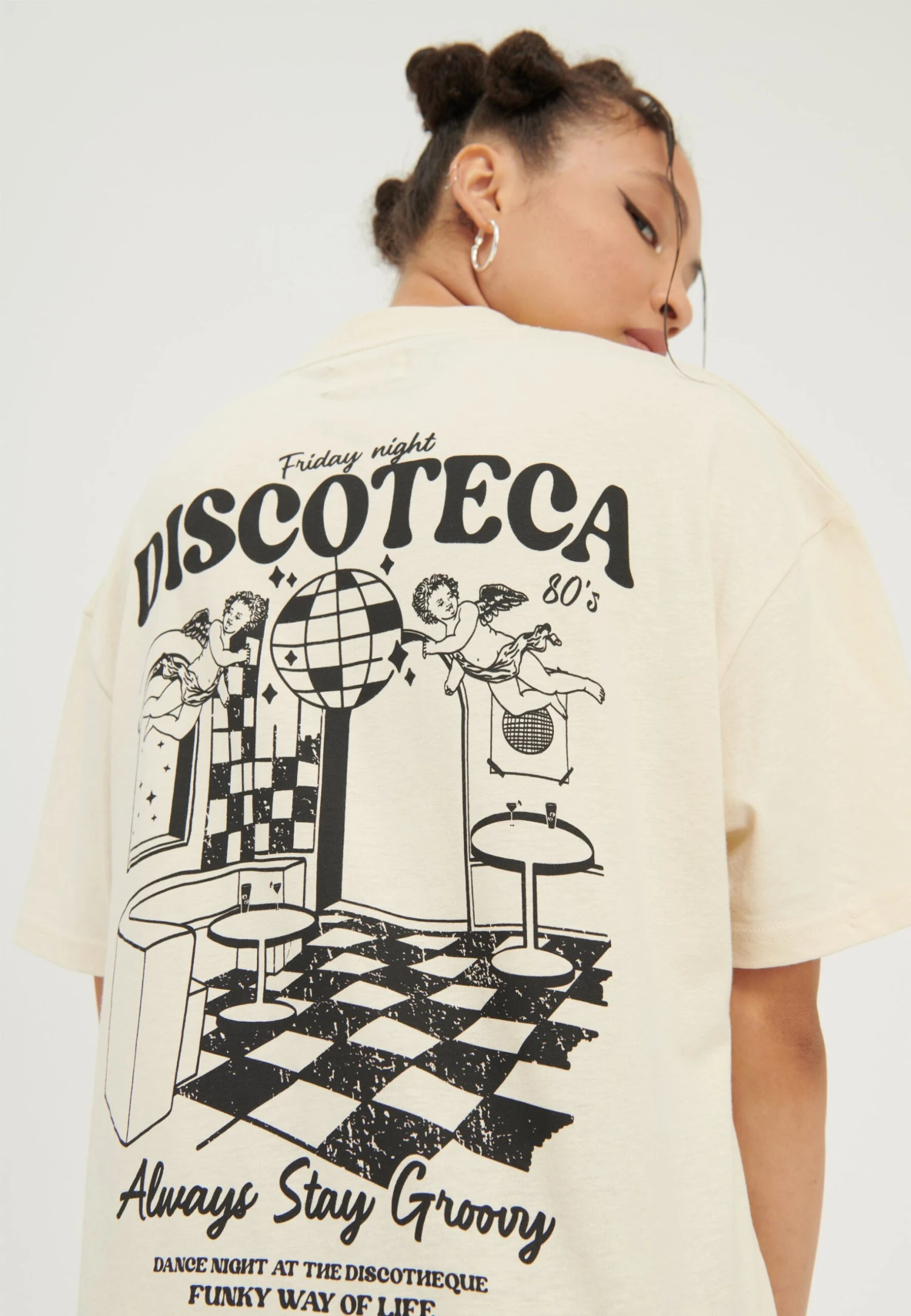 YOURTURN Unisex - T-Shirt Print - Mottled Light Brown - Image 3