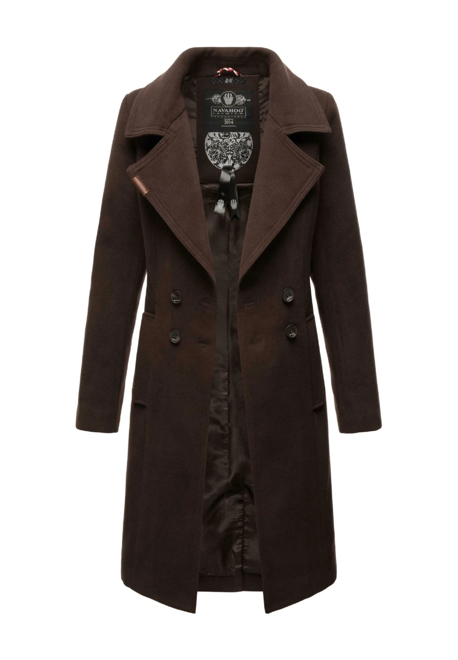 Navahoo Wooly - Halflange Jas - Dark Choco - Image 6